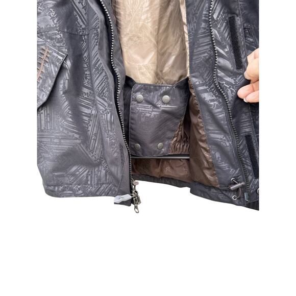 The North Face Cryptic Jacket Gore Tex RECCO Skeleton Crow Print RARE Mens L VTG - Picture 10 of 11